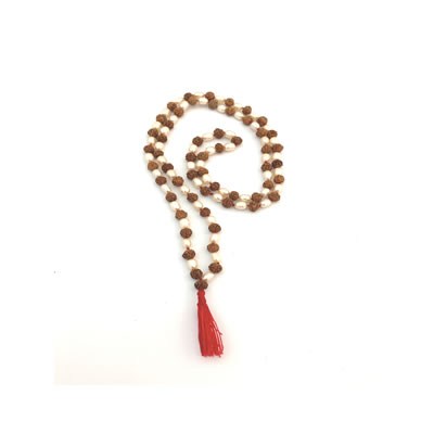Pearl and Rudraksha Mala